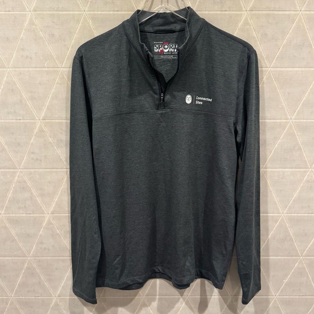 Marine Layer Men's Re-Spun Sport Quarter Zip Medium in Charcoal